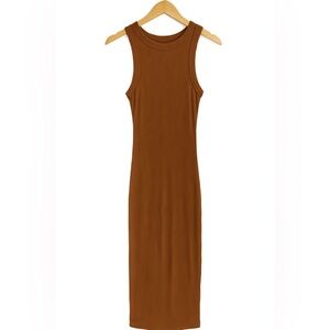 Banana Republic Rich Brown Ribbed Maxi Tank Dress